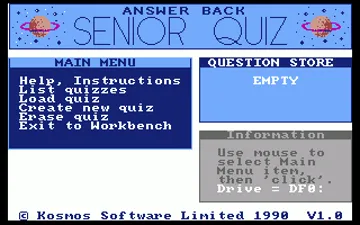 Answer Back - Senior Quiz screen shot title